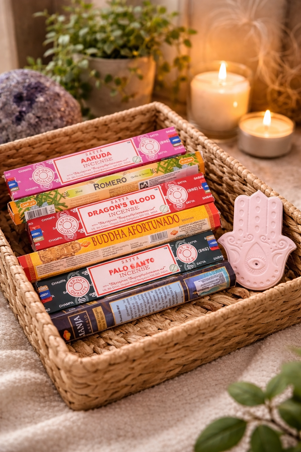 Pack de Inciensos Espirituales con Mano de Fátima - AROMACHIOPack de Inciensos Espirituales con Mano de FátimaInciensos