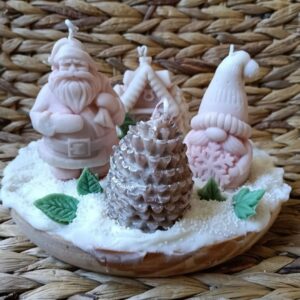 Velas Artesanales de soja natural Decorativas Centro de Mesa Navidena