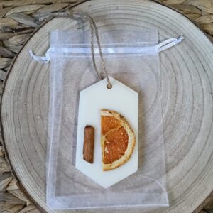 Ambientador Artesanal Colgante de soja natural Aroma Canela y Naranja