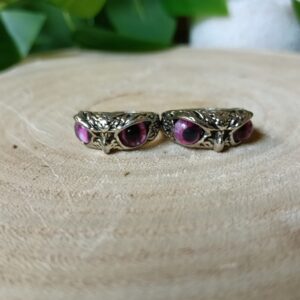 Colección Aromachio · Anillos · Ojo de búho - Morado Color Plateado