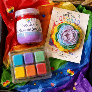 Caja del Orgullo de cera de soja Vela Aroma Pink Girl y Wax Melts Rosa Aroma Chuche
