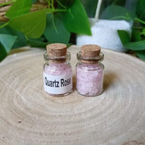 Mini frascos / botes de minerales - Cuarzo Rosa Mini Frasco