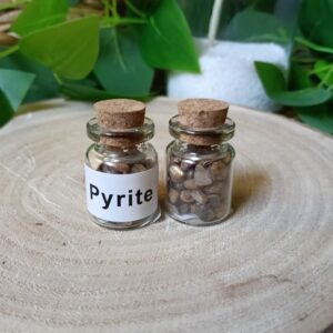 Mini frascos / botes de minerales - Pirita Mini Frasco