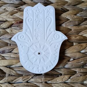 Porta Incienso Mano Fátima Hamsa Blanco