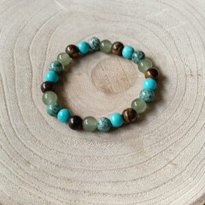 Pulsera Aventurina Verde Natural Turquesa Ojo Tigre