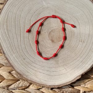 Pulsera Hilo Rojo Nudos Ajustable