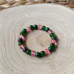 Pulsera Jade Aventurita Ágata Cristal Rosa Zoisita