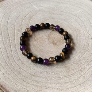 Pulsera Ojo Tigre Obsidiana Amatista