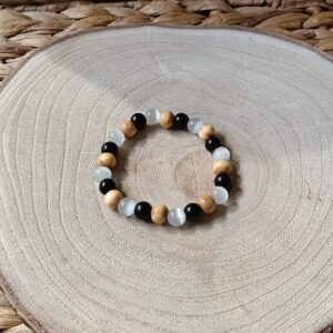 Pulsera Palo Santo Obsidiana Selenita