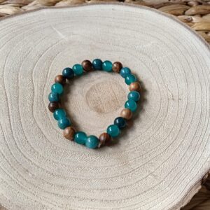 Pulsera Patita Azul con Ojo de Tigre