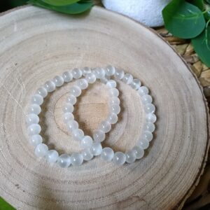 Pulsera Selenita Blanca Cuentas