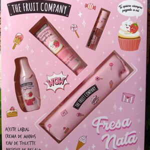 Set Regalo The Fruit Company Fresa Nata Aceite Labial Crema Manos EDT Neceser