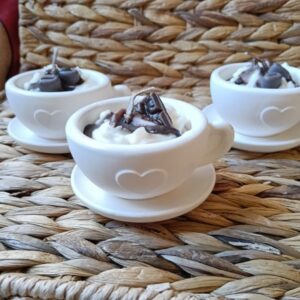 Tacita Vela Aromática Artesanal Soja Natural Aroma Capuchino y Chocolate