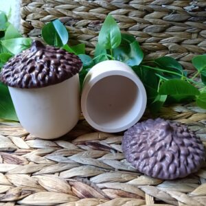 Tarro Decorativo Bellota cerámica con Tapa
