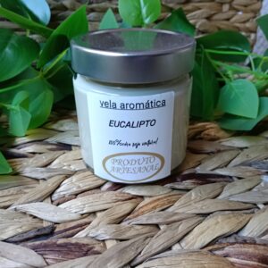 Vela Aromática Artesanal de soja natural Eucalipto