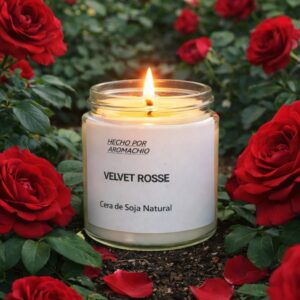 Vela Aromática Artesanal de soja natural Velvet Rosse