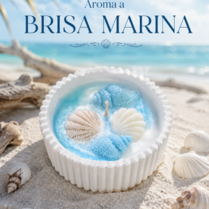 Vela Artesanal Cera de soja natural Aroma Agua Marina