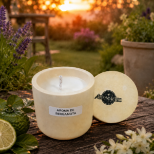 Vela Artesanal Cera de soja natural Aroma Bergamota