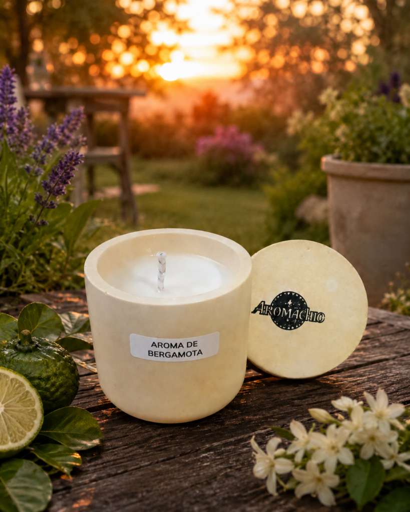 Vela Artesanal Cera de soja natural Aroma Bergamota