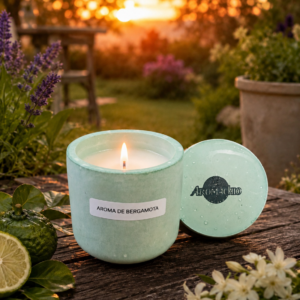 Vela Artesanal Cera de soja natural Aroma Bergamota