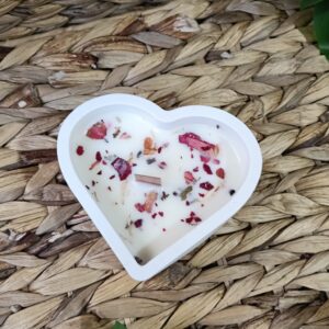 Vela Artesanal de soja natural Corazón Aroma Azahar