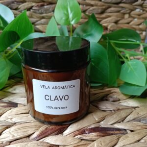 Vela Artesanal Soja Natural Aromática Clavo