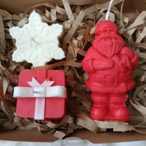 Vela Navidenas Papa Noel Copo Regalo Nieve