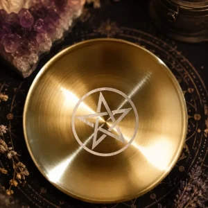Plato Altar Color Dorada Pentagrama