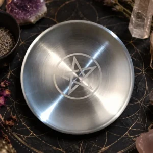 Plato Altar Color Plateado Pentagrama