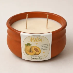 Vela Artesanal de soja aromo a Melón