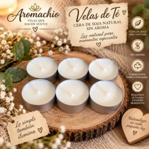 Velas de Té 6 Unidades