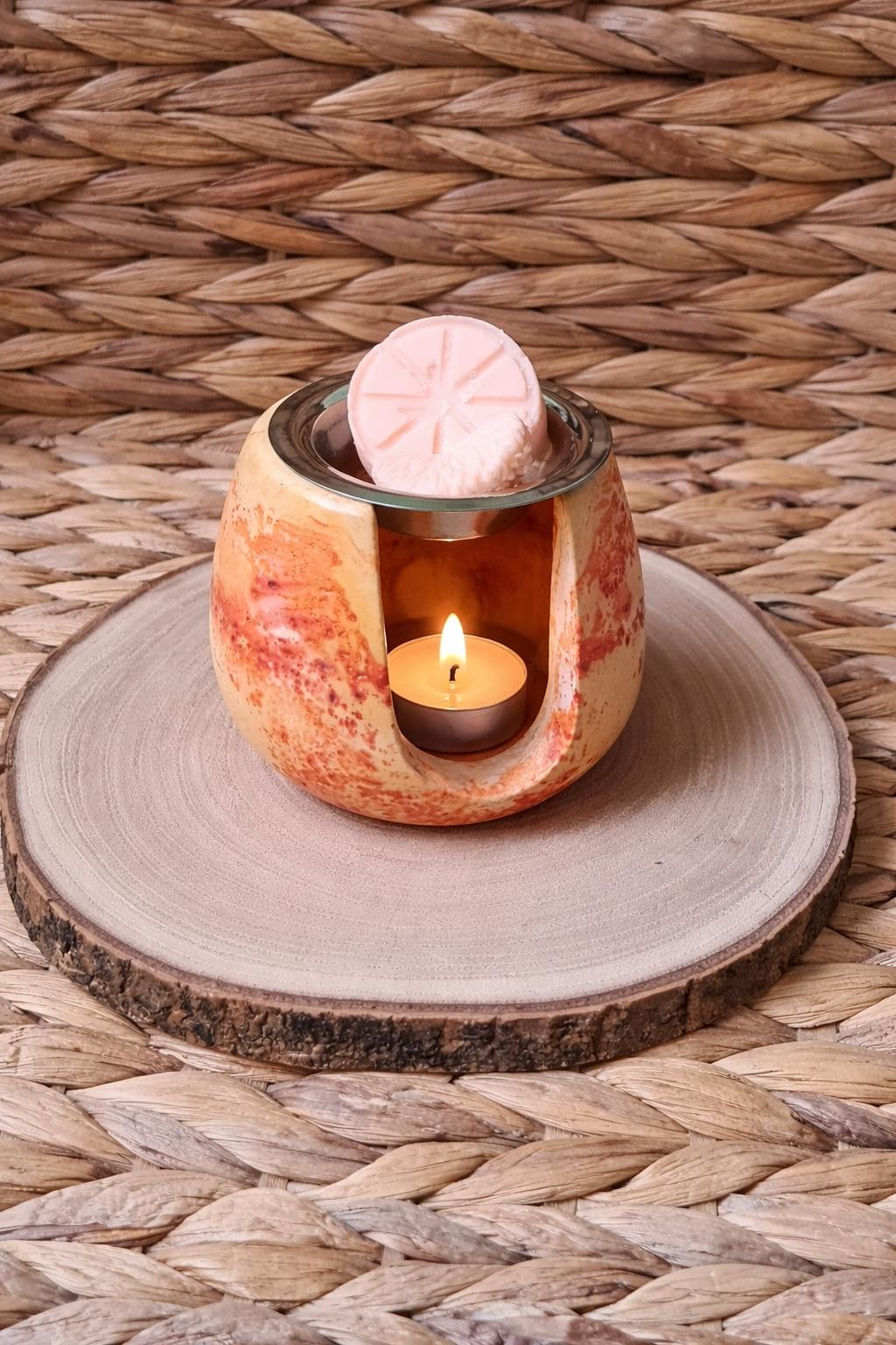 quemador de wax o esencias de aceite _aromáticos-terracota -efecto envejecido