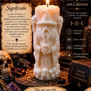 Vela Brujo con Calavera - Sabiduría y Protección