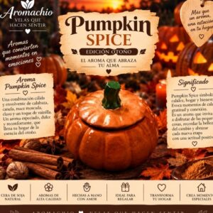 Vela Artesanal en Calabaza -Pumpkin Spice , Edición Otoño