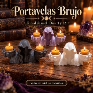 Portavelas Fantasma con dos Soportes ( Resina ) - Colección Halloween