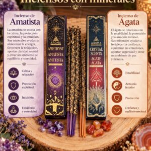 Inciensos con Minerales -Amatista y Ágata.