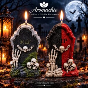 Halloween -vela Lapida -Aroma a madera vieja